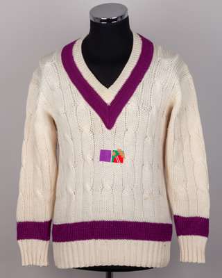 Purple colours long-sleeved cricket sweater
