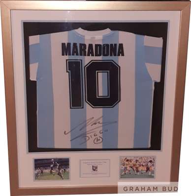 Maradona 1986 signed World Cup limited edition shirt