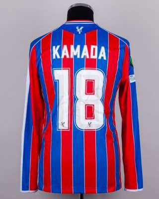 Daichi Kamada red and blue No.18 Crystal Palace v. Dynamo Kyiv match worn shirt