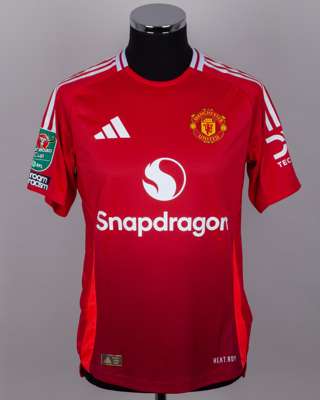 Casemiro red No.18 Manchester United v. Tottenham Hotspur short-sleeved shirt, 2024
