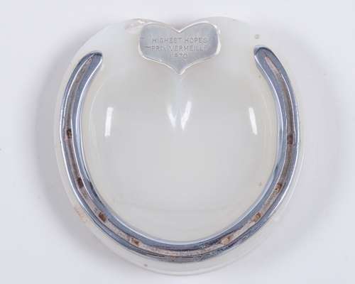 Racing plate worn by Highest Hopes when winning the 1970 Prix Vermeille
