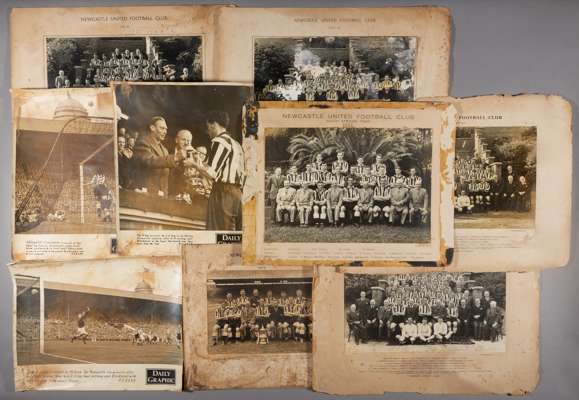 Selection of b & w Newcastle United team and management photographs of dating from 1949-50 to 1952-53 from the George Robledo Collection,
 comprising 