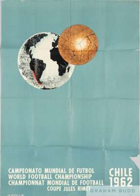 Rare official poster for the 1962 World Cup in Chile