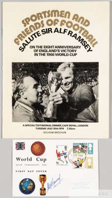1966 World Cup First Day Cover signed by England manager Alf Ramsey