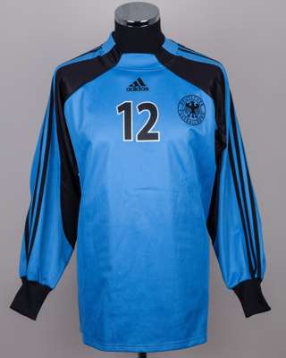 Jens Lehmann blue and black No.12 Germany goalkeepers shirt, 2004-05