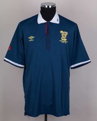 Mo Johnston blue No.7 Scotland World Cup short-sleeved shirt, 1990