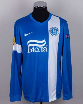 Douglas blue and white No.23 Dnipro v. Tottenham Hotspur long-sleeved shirt, 2014