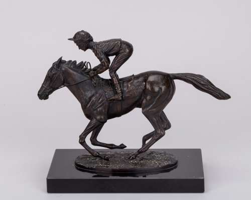 David Cornell (British, b.1935) bronze of Nijinksy with Lester Piggott up,