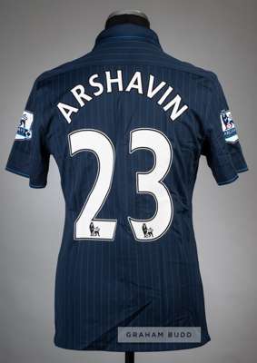 Andrey Arshavin blue Arsenal No.23 poppy jersey v Wolverhampton Wanderers, played at Molineux Stadium, 7th November 2009,
 Nike, short-sleeved with BA