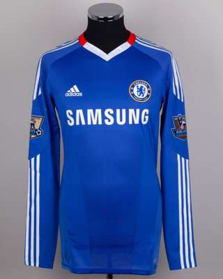 Fernando Torres blue and white No.9 Chelsea v. Manchester United match issued shirt, 2010-11