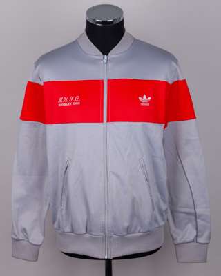 Grey and red Manchester United tracksuit top, 1985