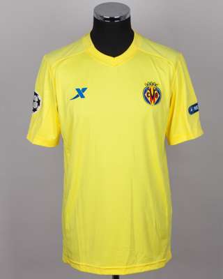 Mario Gaspar yellow No.14 Villarreal v. Manchester City match worn short-sleeved shirt, 2011