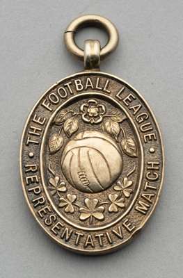 Peter Harris silver-gilt 1949 Football League Representative medal, 
 the obverse inscribed THE FOOTBALL LEAGUE REPRESENTATIVE MATCH, the reverse insc