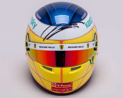 Charles Leclerc 2021 Signed Ferrari 1:2 Scale Bell Helmet - French Grand Prix Special Design