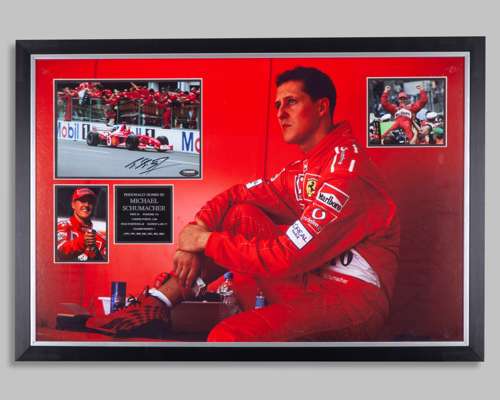 Michael Schumacher Signed Ferrari Framed Photo Display