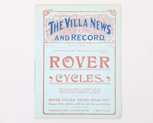 Aston Villa v. Everton, match programme, 26th January 1907