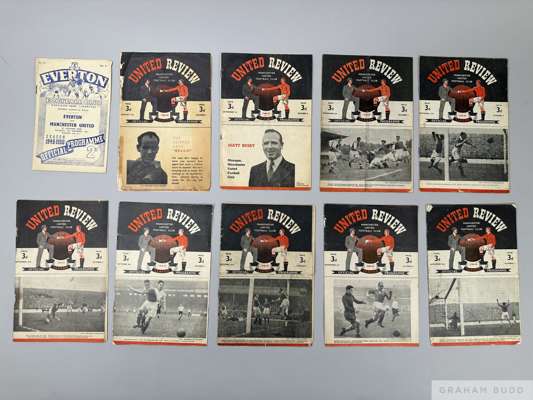 Complete run of Manchester United home league and F.A.Cup match programmes, 1948-49
 lacking Bradford 7th February and Everton v. Manchester United, 1