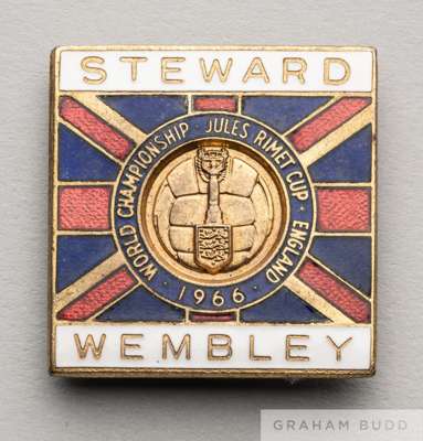 1966 World Cup steward's badge, gilt-metal & enamel