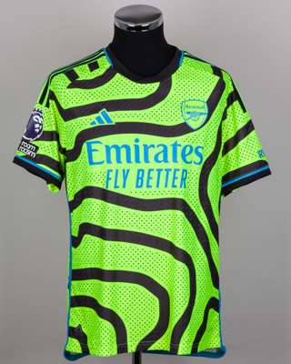 Gabriel yellow and black No.6, Arsenal short-sleeved shirt, 2023-24