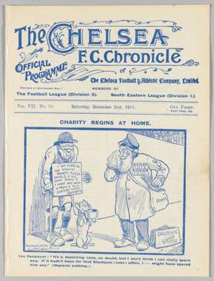 Programme Chelsea v Glossop 2nd December 1911, 
 Ex Bound Volume