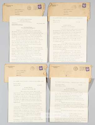 A group of four typescripts of articles written by Duncan Edwards of Manchester United and England for the news agency Hayters,
 all dating from Janua