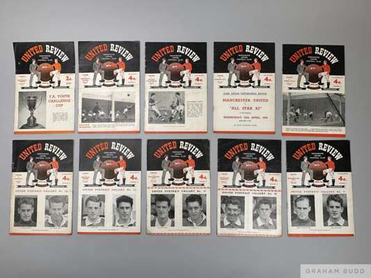 Complete run of Manchester United home league match programmes, 1955-56
 including Newcastle United, Youth Challenge Cup, 28th January, Bexley Heath &