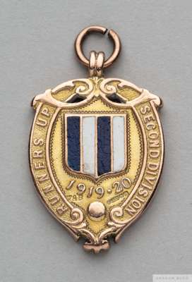 Tom Wilson 9ct gold and enamel 1919-20 2nd Division Runners-Up medal
 the obverse inscribed HUDDERSFIELD TOWN A.F.C., T. WILSON, the reverse inscribed