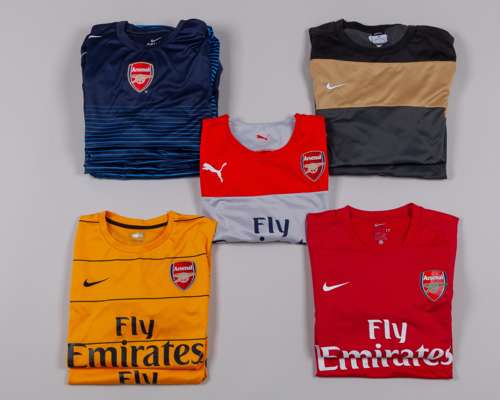 Ten Arsenal training tops