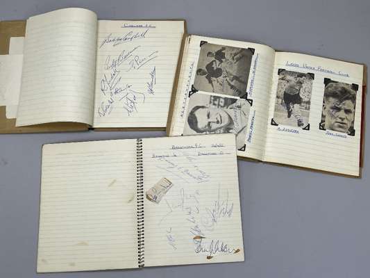 Autographs in exercise books, mainly circa 1953-54, 
 previously belonging to Bryan Horsnell, possibly collected at Reading FC. Mostly pages of teams 