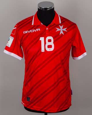 Bjorn Kristensen red No.18 Malta short-sleeved shirt