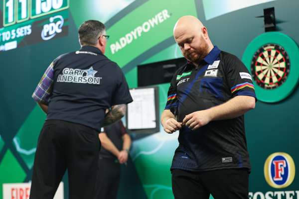 Gary Anderson v. Justin Hood Quarter Final, match-used dartboard