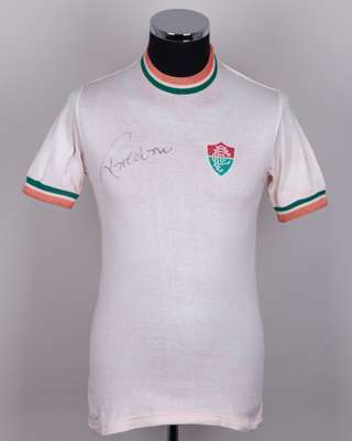 Rivelino white No.10 Fluminense short-sleeved shirt, 1970s