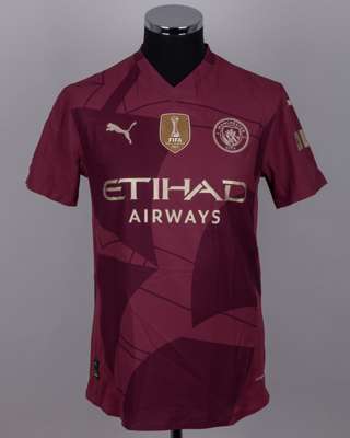 John Stones Maroon No.5 Manchester City v. Tottenham Hotspur short-sleeved shirt, 2024