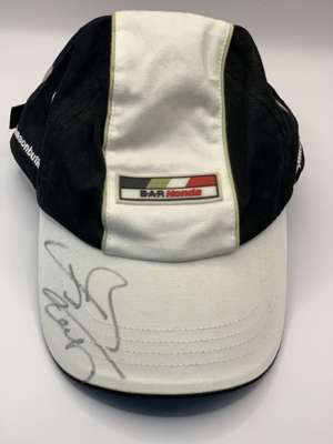 Jenson Button (UK) signed Honda Bar cap,
 signed in black permanent marker on peak. Button drove for Honda Bar from 2003-2008. Button then won his F1 