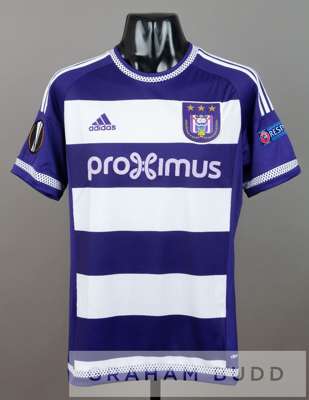 David Praet purple and white Anderlecht no.10 jersey v Tottenham Hotspur in UEFA Europa League group J, at Constant Vanden Stock, 22nd October 2015,
 