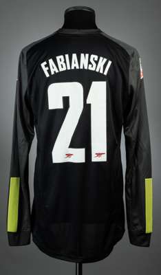 Lukasz Fabianski black & grey Arsenal Asia Tour no.21 goalkeeping jersey v Nagoya, 22nd July 2013,
 match issue, Nike, long-sleeved with ARSENAL ASIA 