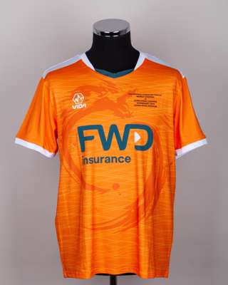 Juan Sebastian Veron orange and white No.14 World Legends v. Hong Kong Legends shirt