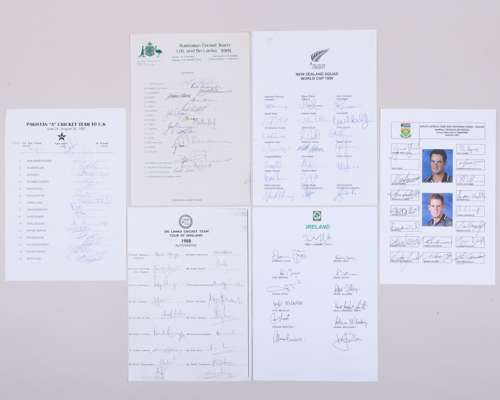 Ten various International autographs team pages