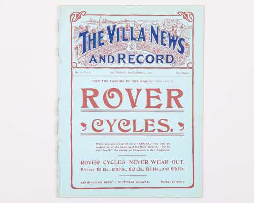 Aston Villa v. Burslem Port Vale, match programme, 3rd November 1906