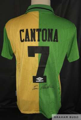 Manchester United Legend “Le God” Eric Cantona signed Newton Heath replica shirt