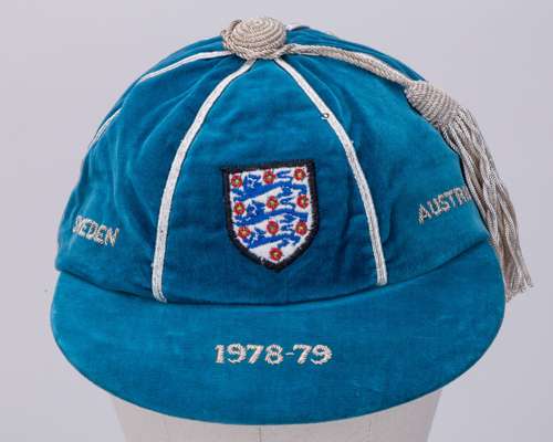 Peter Shilton blue England v. Sweden and Austria International cap, 1978-79