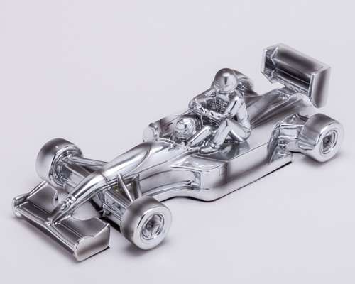 Nigel Mansell Signed Chromed Sculpture 'Taxi For Senna' 1991 Williams Renault FW14