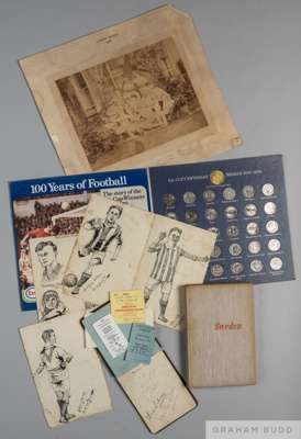 Collection of general sporting ephemera to include Arsenal 1936 autographs,
 also includes a complete set of Esso FA Cup Centenary Medals 1872-1972; S