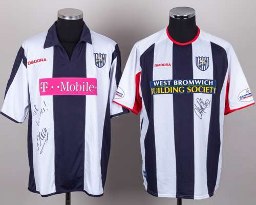 Curtis Davies blue and white No.19 West Bromwich Albion short-sleeved shirt, 2005-06