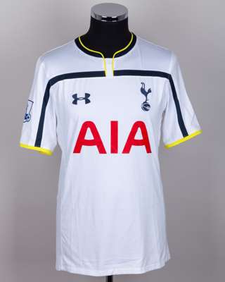 Eric Dier white No.15 Tottenham Hotspur v. Arsenal match worn short-sleeved shirt, 2015