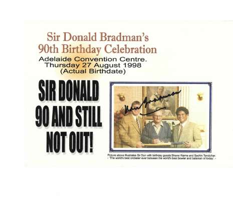 Australia's Sir Donald Bradman hand signed First Day Cover commemorating Sir Donald Bradman’s 90th Birthday Celebration at Adelaide Convention Centre,