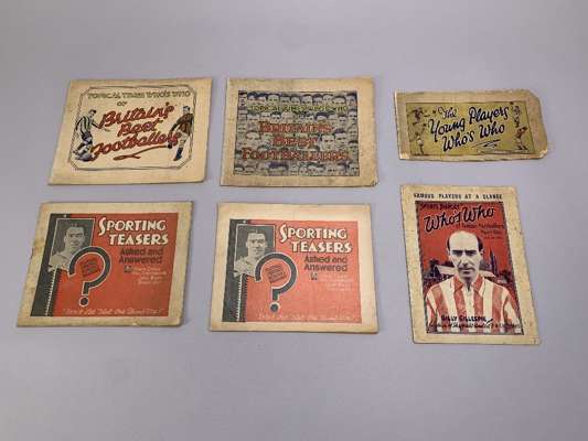 1500 Football Stars and All About Them album and Who's Who albums, 1920s, two Sporting Teasers albums, Young Players Who's Who, Two albums of Britain'