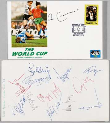 West Germany v Scotland autographed menu card from the Marine hotel, Troon, Scotland, dated 13th April, 1969, 
 signed to the blank back by 14 of the 