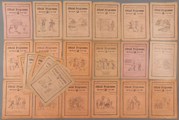 Near complete set of Tottenham Hotspur League and Home programme's for first season post World War I, 1919-20,
 lacking 25th December Hull programme, 