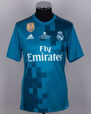 Gareth Bale blue No.11 Real Madrid v. Barcelona Super Copa short-sleeved shirt, 2017